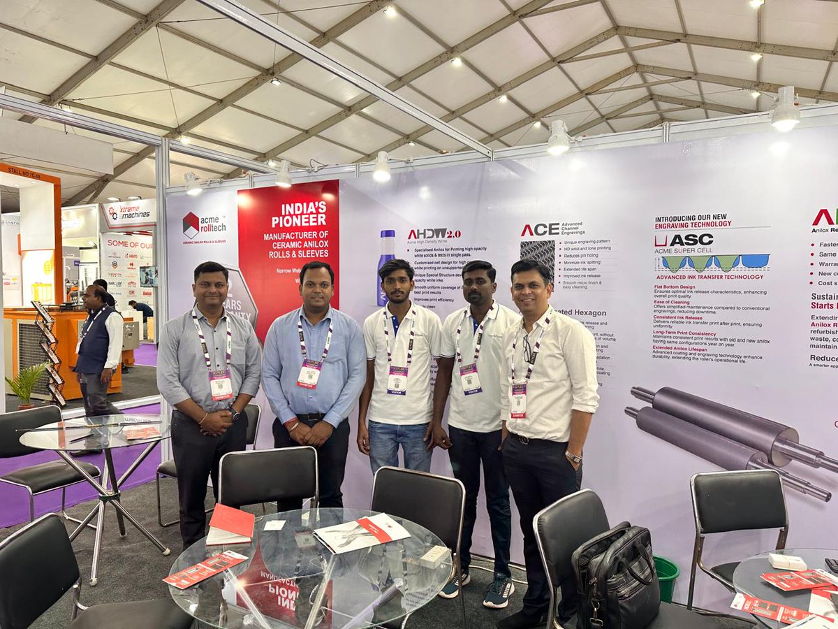 AniloxIndia's tweet photo. A Great Start to HIPLEX 2026.
Day 1 begins with meaningful conversations, fresh ideas and new connections.
Hall 7B | Stall 12
Hitex Exhibition Centre, Hyderabad
#hiplex2026 #acmerolltech #aniloxrolls #aniloxsleeves #flexoprinting #printingtechnology https://t.co/ez15mq8ypm