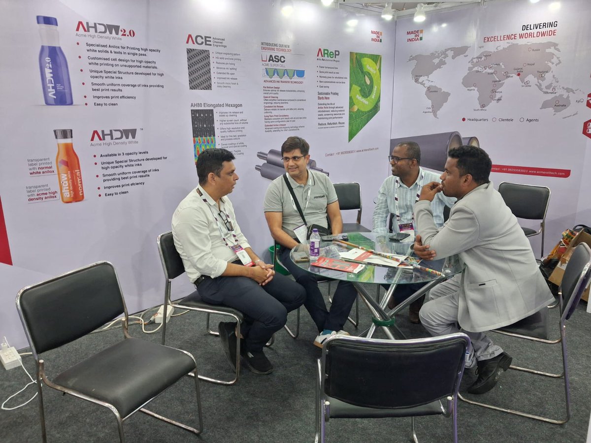 AniloxIndia's tweet photo. A Great Start to HIPLEX 2026.
Day 1 begins with meaningful conversations, fresh ideas and new connections.
Hall 7B | Stall 12
Hitex Exhibition Centre, Hyderabad
#hiplex2026 #acmerolltech #aniloxrolls #aniloxsleeves #flexoprinting #printingtechnology https://t.co/ez15mq8ypm