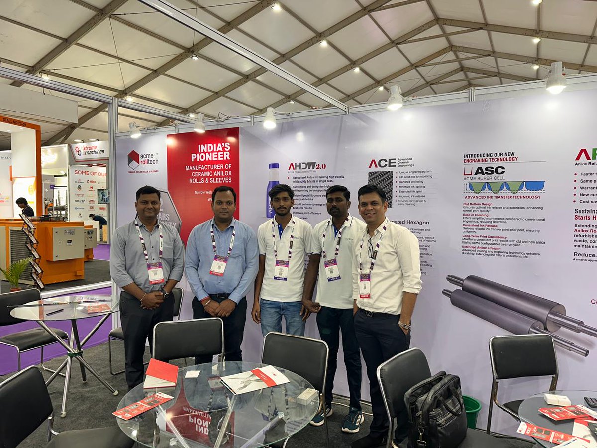 AniloxIndia's tweet photo. A Great Start to HIPLEX 2026.
Day 1 begins with meaningful conversations, fresh ideas and new connections.
Hall 7B | Stall 12
Hitex Exhibition Centre, Hyderabad
#hiplex2026 #acmerolltech #aniloxrolls #aniloxsleeves #flexoprinting #printingtechnology https://t.co/ez15mq8ypm
