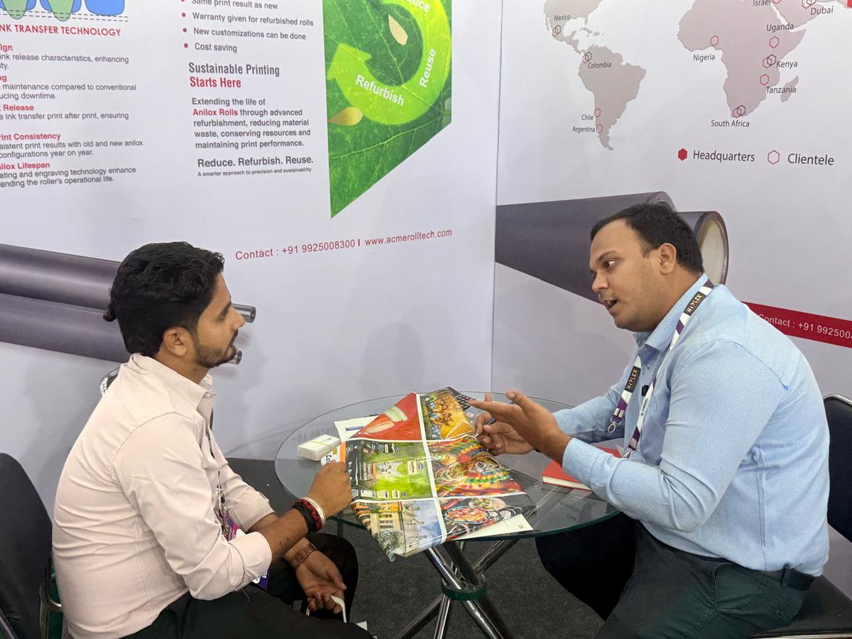 AniloxIndia's tweet photo. A Great Start to HIPLEX 2026.
Day 1 begins with meaningful conversations, fresh ideas and new connections.
Hall 7B | Stall 12
Hitex Exhibition Centre, Hyderabad
#hiplex2026 #acmerolltech #aniloxrolls #aniloxsleeves #flexoprinting #printingtechnology https://t.co/ez15mq8ypm