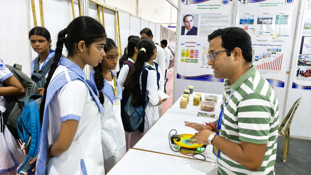 DAEIndia's tweet photo. ⚛️Up Close with the Frontiers of Nuclear Science &amp; Technology🔬

#VECC, an R&amp;D Unit of DAE, elucidates capabilities in indigenous nuclear science and technologies at the 12th Indian Science, Technology &amp; Atomic Energy Exhibition 2026, being held in Kolkata during 5–8 August. 1/2 https://t.co/Zzf09cwI2G