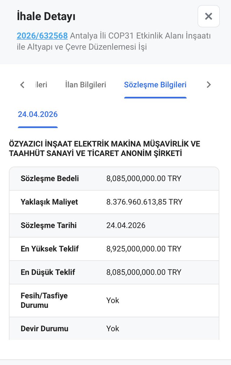 YusufYavuz3's tweet photo. COP31’in yapılacağı Antalya’daki EXPO alanının yeniden düzenlenme maliyeti, 10 yıl önceki sıfırdan yapım maliyetini yaklaşık 6 katını buluyor. 

Aksu  ilçesindeki EXPO 2016’nın maliyeti resmî açıklamalara göre 1.7 milyar TL’ydi. 

COP31 için şimdiden 8,5 milyar TL’yi aştı. ⬇️ https://t.co/mzEaAFE7OA