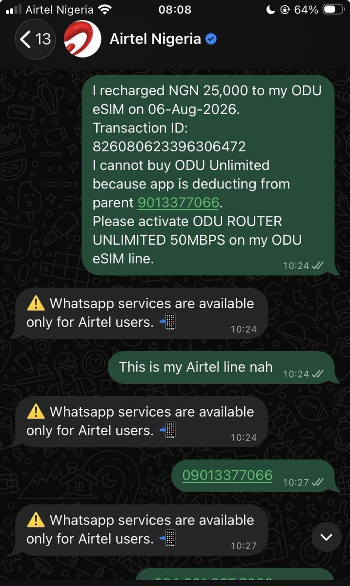 vunafinest's tweet photo. @AirtelNigeria you guys are the worst. Because tell me how I’m finding it difficult to use my Airtel OUD and I have been trying to reach out to your customer care but no means. I mailed @customercare.ng.airtel.com for over 2 days now, no feedback. I need to talk to live agent. https://t.co/86DXJk4lwu