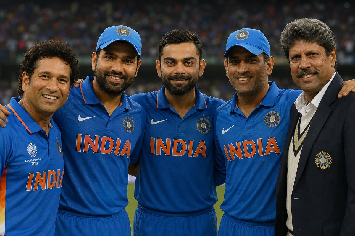 PROUD_TB_INDIAN's tweet photo. @LoyalSachinFan Sachin
Rohit 
Virat
Dhoni
Kapil dev https://t.co/sl7yGzURAv