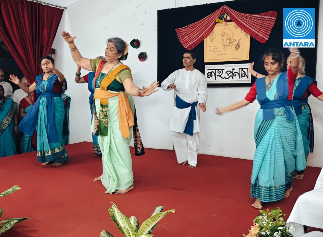 AntaraGlobal's tweet photo. Baishe Srabon at Antara 
A heartfelt observance of Baishe Srabon with our residents, filled with dance, music, poetry and warmth, as we remembered the timeless legacy of Kabi Guru Rabindranath Tagore. 
#BaisheSrabon #Antara #RabindranathTagore #AntaraResidents https://t.co/jUgLlYV5fP