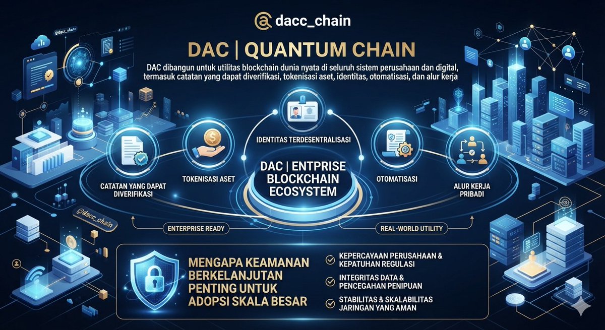 royjani33's tweet photo. Inovasi Web3 sejati tidak boleh berhenti di sektor spekulasi keuangan semata. 

Saya melihat DAC Quantum Chain @dac_chain hadir membawa standar baru bagaimana infrastruktur blockchain seharusnya bekerja untuk dunia nyata. https://t.co/GxA2fk01T2