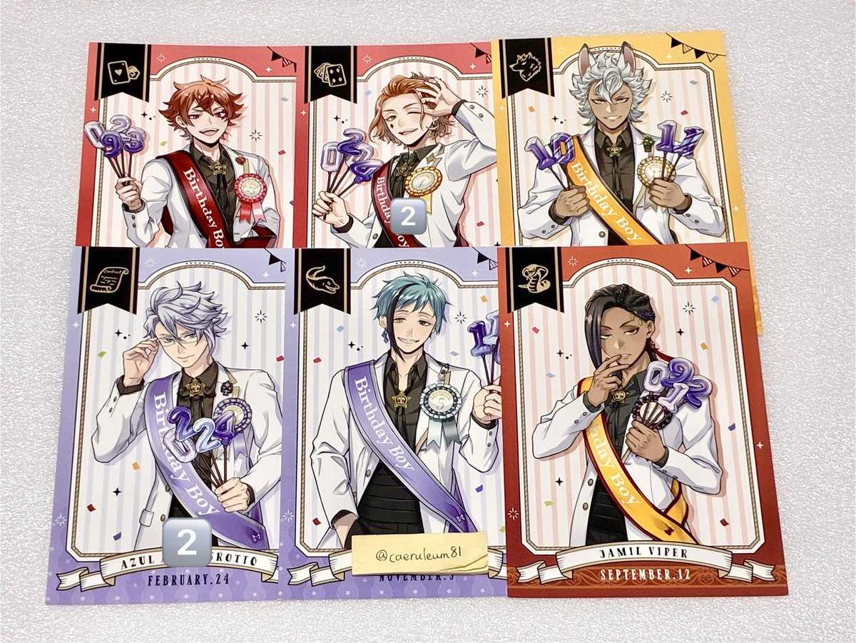 caeruleum81's tweet photo. 【交換・譲渡】ツイステ　ポスカ　特典

譲：エース、デュース、ケイト、ジャック、アズール、ジェイド、フロイド、ジャミル、ヴィル、ルーク、エペル、イデア、マレウス、リリア、セベク

求：
1枚目各200円+送料or固ツイ
（紙類は🟥🟦線のみ）
2,3枚目各100円+送料or固ツイ

よろしくお願いします。 https://t.co/1YYFJHXwct