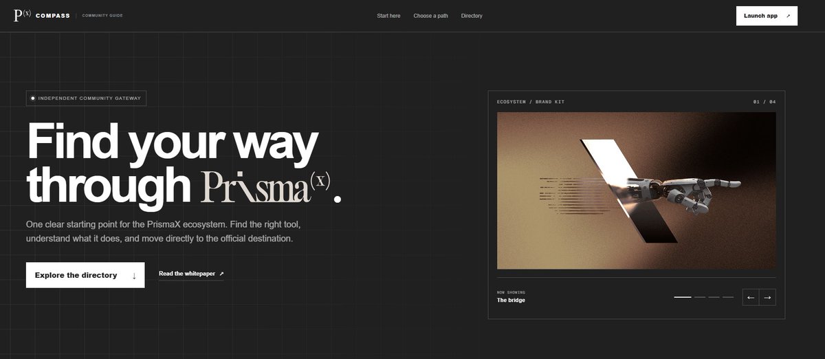 xAeth616's tweet photo. saw that there's a PrismaX Community Website Showcase event, so i decided to create a @PrismaXai Community Guide website!

https://t.co/CoeAEGZQah

PX Compass is a one-stop navigation hub that helps users discover and access the right resources across the PrismaX ecosystem. https://t.co/ZwUmtoL4Ei