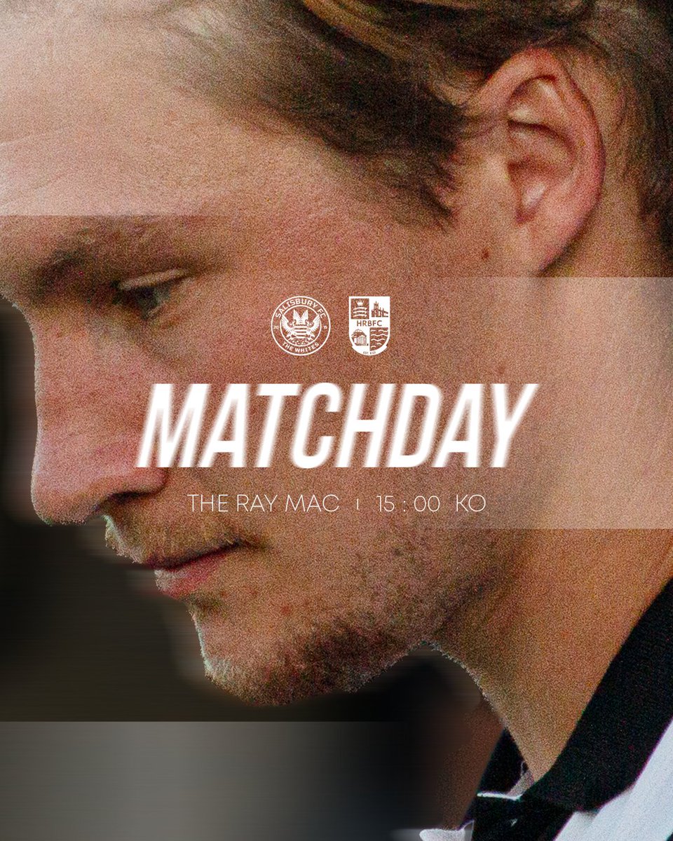 SalisburyFC's tweet photo. It's the day we've all been waiting for... IT'S MATCHDAY! 😍

⏰ 15:00 KO
🎟️ Buy your tickets online to avoid queues
🏟️ The Ray Mac

⚪ | #COYW https://t.co/DaSIUlI0gX