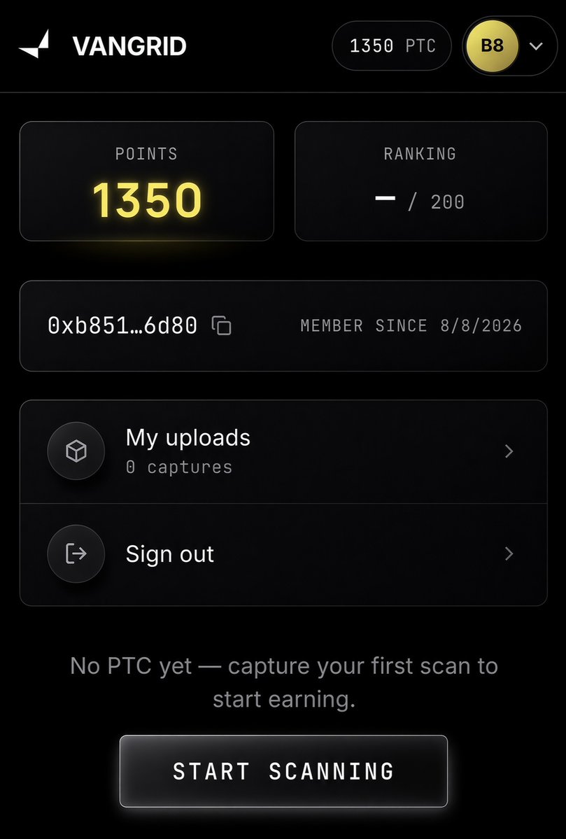 smolwyne's tweet photo. 📢 Vangrid Points Program Live ~ Be Early

– Walk & record videos → Earn points

@vangrid_io raised $9M from HashKey Capital & other Tier-1 VCs.

Vangrid is a DePIN platform turning smartphones into a real-world 3D data network.

You can earn points by walking, recording 30–60 sec videos, and completing quests.

🔗 Quest: https://t.co/MrTSE300xH

1️⃣ Join & Complete Quests

– Connect Phantom (EVM) or Zerion web Wallet or bitget/metamask/trust wallet through WalletConnect

– Connect X & follow → 100 points
– Connect Discord & join → 100 points
– Post on X (weekly) → 200 points

They reserved $100K for quest users.

Quest PTC points will be converted into tokens.

2️⃣ Vangrid App (Earn points for airdrop)

You can earn points by walking & recording 30–60 sec videos.

App points may potentially convert into a direct $VAN airdrop 👀

🔗 Apps: https://t.co/OqNQlzjkrj

– Open the link on mobile
– Go to Wallet option
– Connect the same EVM wallet you used for the Quest
– Click the (+) icon & enable location
– Start recording & scan for 30–60 sec

• Video Capture Rules
– Keep your phone vertical
– Hold it at chest height
– Use both hands
– Walk slowly & steadily
– Pan slowly side-to-side
– Record for 30–60 seconds
– Capture in daylight

✅ Capture: Sidewalks, stairs, alleys & plazas
❌ Skip: Roads, crowds & private indoor spaces

Faces are blurred on your phone, so only the location data is shared.

More videos = More points
You can check your points from your profile.

You can also check whether your uploaded videos are approved in the Upload section.

That's it 🫡

– Earn points through Quests
– Earn points by walking & scanning videos

after uploaded a video?
Share your screenshot & show how many points you received 👇

You can use Bitget / MetaMask / Rabby / Trust Wallet to join both the Quest & App.

Like, repost & share ❤️‍🩹