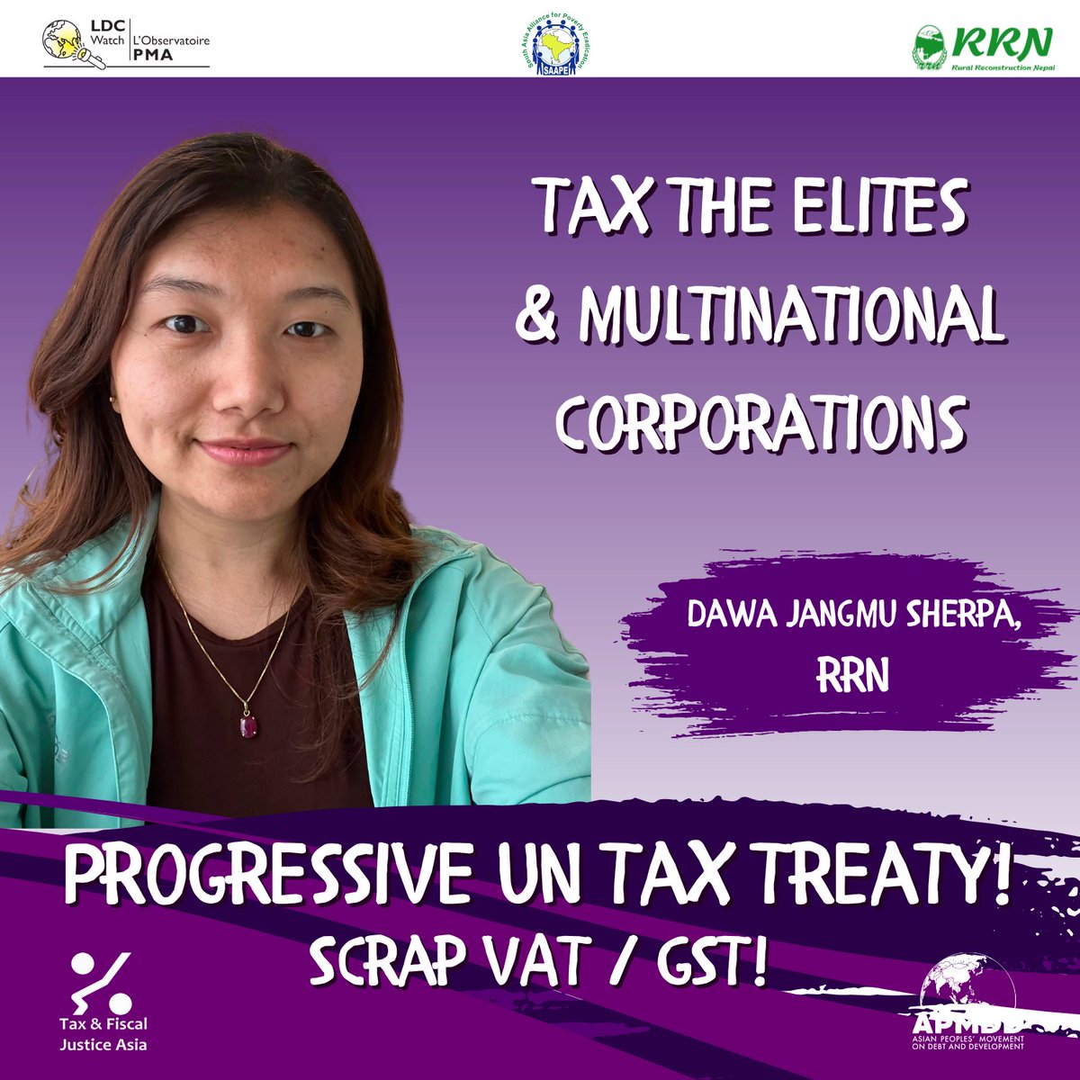 saape_network's tweet photo. Working women should not be paying the price for a system that lets billionaires and multinational corporations avoid their fair share. Tax the rich, not the people who keep our economies running.
#RewriteTheRules #UNTaxConvention
#AsianWomensDay #TaxJustice #EconomicJustice https://t.co/MU804bNfL8