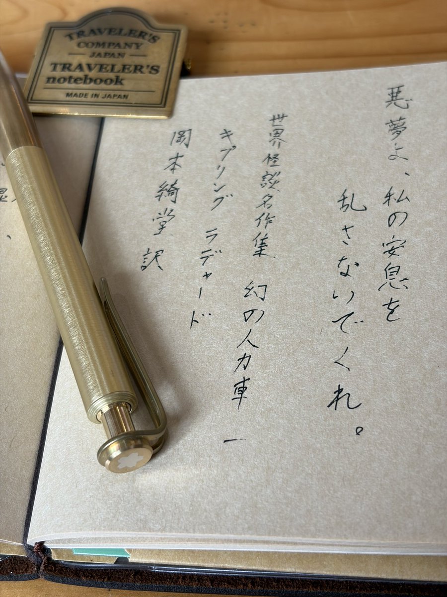 pen_pen502's tweet photo. お題ありがとうございます
『世界怪談名作集　幻の人力車　一』
　岡本綺堂訳
#気紛れ書写　第1721回
#トラベラーズノート
#SAKURAcraft_lab
#サクラクラフトラボ008 https://t.co/2mMWSvlUYX