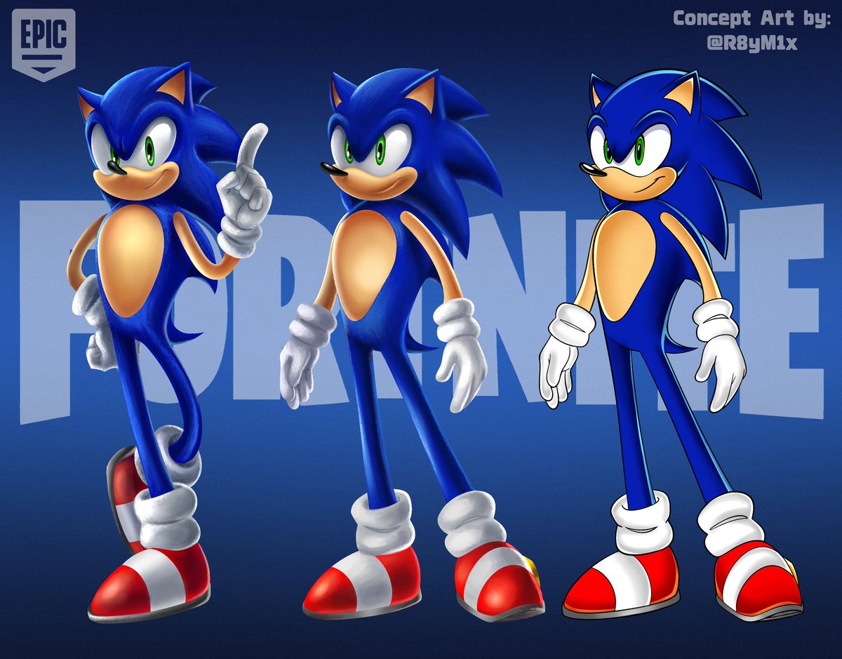 R8yM1x's tweet photo. My take on Sonic’s soon to be Fortnite skin!! 🔫🦔 https://t.co/KgTmtyr7LV