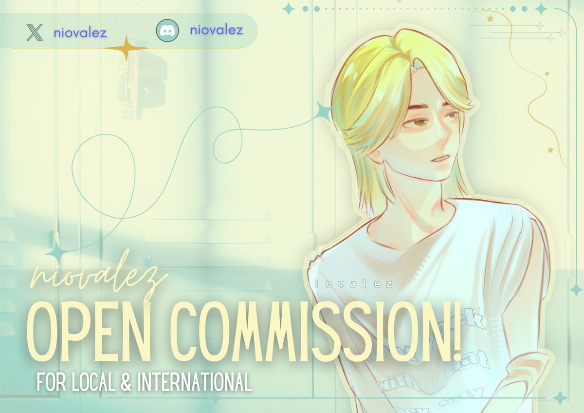 niovalez's tweet photo. OPEN COMMISSION! | for local &amp; international
[likes &amp; repost highly appreciated!]

hi, im opening commissions for local and international with limited slots, feel free to dm me if you're interested!

#zonauang #zonakaryaid #artidn https://t.co/4oD6JS8Pea