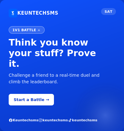 keuntechsms's tweet photo. Think you know your stuff? Prove it. ⚔️
Challenge a friend to a 1v1 Battle Arena duel and climb the leaderboard.
#StudyGamified #Keuntechsms https://t.co/s7oqP1Yfka