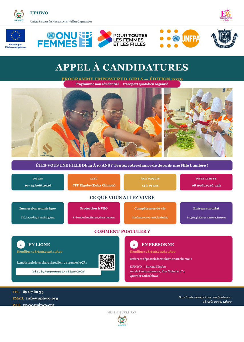 UPHWOBURUNDI's tweet photo. Lancement de l'identification des participants du programme Empowered Girls,Edition 2026. 

https://t.co/dsGzxsWbfn

Chères jeunes filles, postulez pour cette opportunité de devenir une fille lumière, année 2026-2027. https://t.co/VzuNXzd2eW