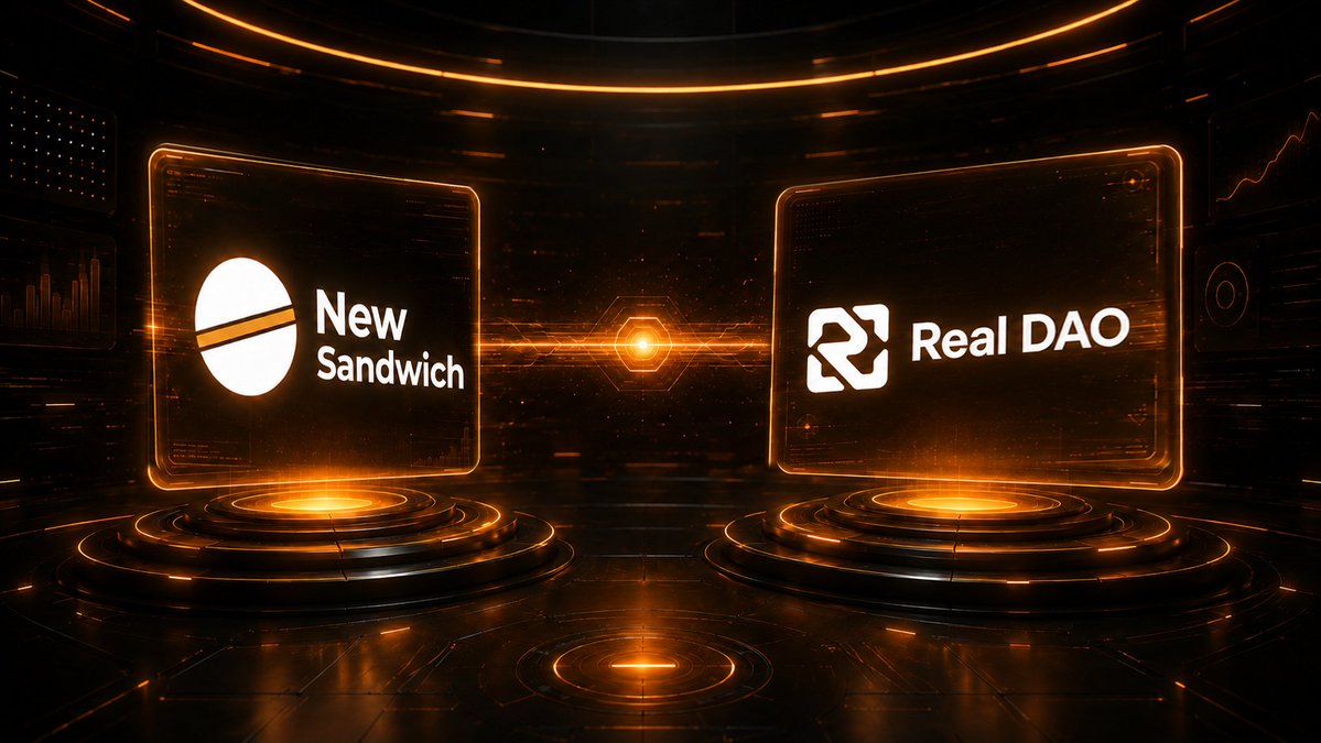 NewSandwich_'s tweet photo. New Sandwich officially announces:

Real DAO, the first ecosystem-building DAO of New Sandwich, is officially live today.

Real DAO will serve as an ecosystem DAO built around New Sandwich protocol capabilities, helping drive protocol adoption, community participation, and long-term ecosystem collaboration.

#NewSandwich #RealDAO #DAO #Web3