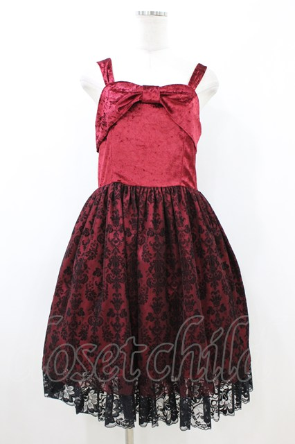 Emily Temple cute タータンリボンアップル ジャンパースカート Tartan
