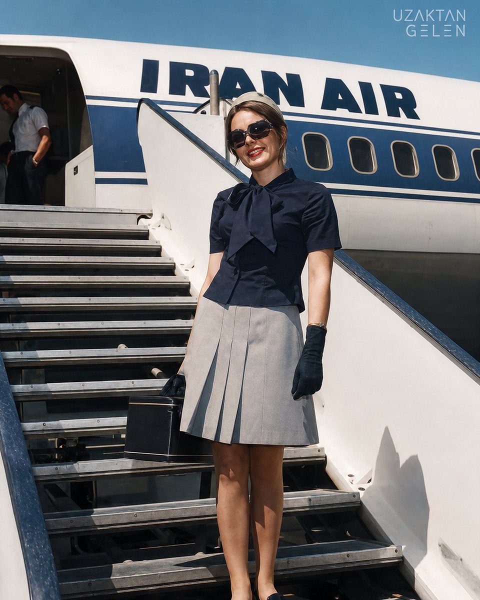 gelen_uzak25040's tweet photo. 1960'larda İran hava yollarının bir hostesi. Karanlık çökmeden önce.. https://t.co/YusaTs6ONL