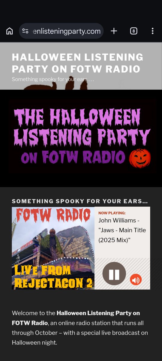 Nao_yps4499's tweet photo. 🇦🇺シドニー🎃📻
#Halloweenradio
@fotwradio さん
ホラーイベント
#Rejectacon2
ジョン・ウィリアムズのメイン・タイトル~最初の犠牲者 (「ジョーズ」より)
😱🎶💞 https://t.co/jqBJrqc8Zp https://t.co/R7tzOaPYjO