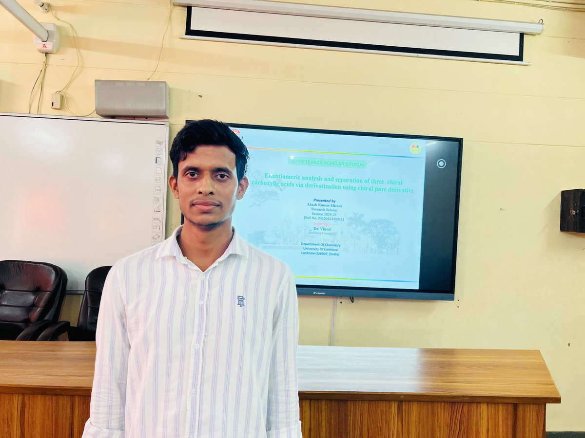 ChemistryDepar1's tweet photo. Dept.of Chemistry, @lkouniv, organized the 96th Research Scholars’ Forum on7Aug. 26.The session was graced by Prof. Abha Bishnoi, Head, Dept. of Chemistry,Research scholars Akash K Mishra,Jagriti Suryavanshi&amp; Apoorva Gupta presented their talks. https://t.co/B3A06cTPBH