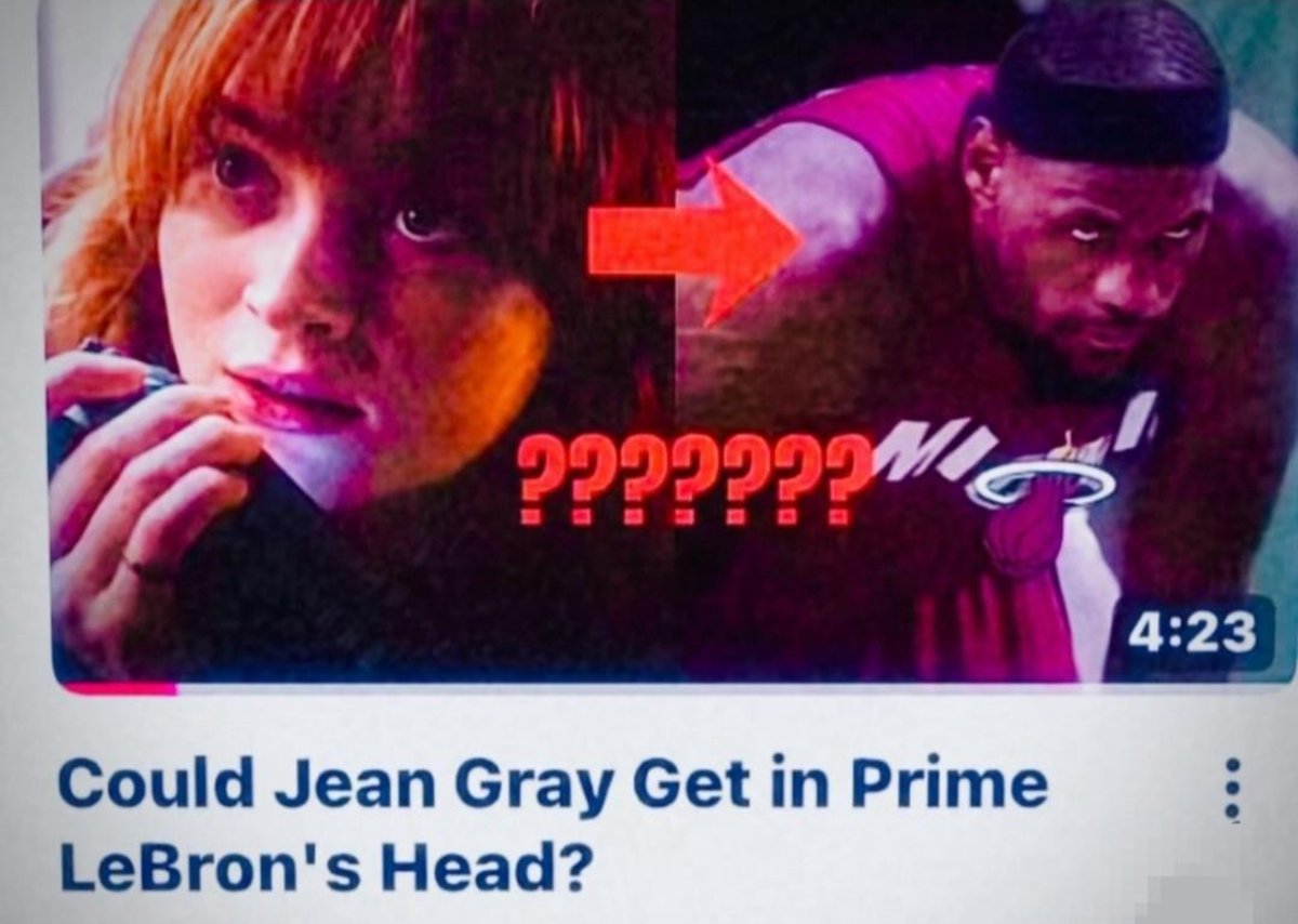 dopaminefamine's tweet photo. Jean Gray vs LeBron James
Who wins? https://t.co/uXS2zDRX8g