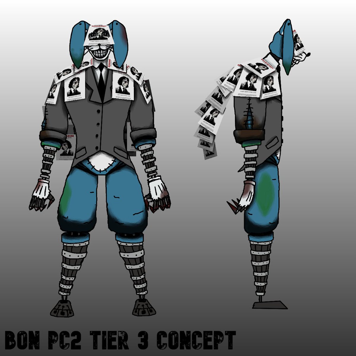 Zombuddle's tweet photo. I replied under this previously, but I feel like Mortality would work better as a normal or seasonal skin rather than a tiered skin, so I made my own Tier 3 concept for Bon if he ever joined #pillarchase2 

I hope you all like it!

#Bon4PillarChase2 #thewaltenfiles https://t.co/yldIss7UAN