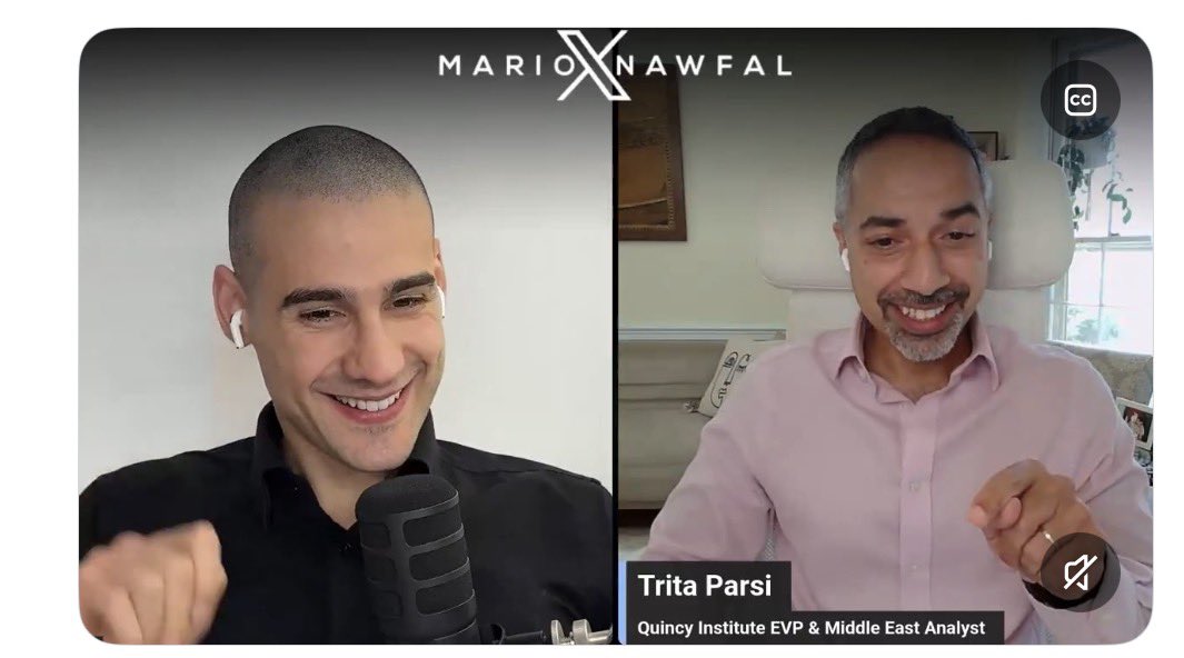 DrNeilStone's tweet photo. Mario Nawfal giggling along with his best pal Trita Parsi who he calls an "Iran analyst" when in fact he is a regime lobbyist 

Mario knows this very well 

Mario is bad news https://t.co/2YGO1lDb2j