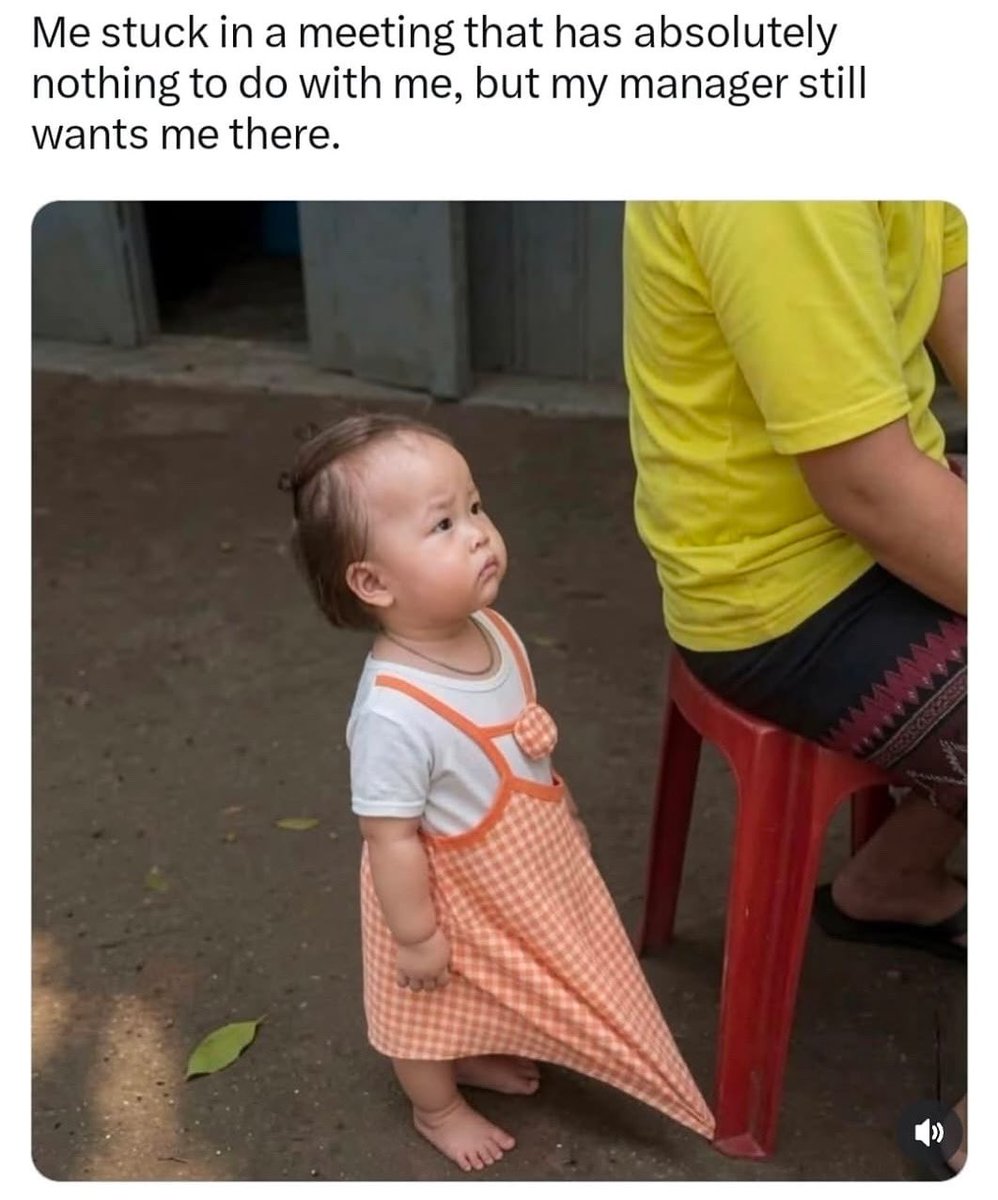 yelsconcept's tweet photo. You’re standing there looking attentive, nodding occasionally, but internally asking, “Please, what exactly am I doing here?” 😭 

Sometimes, the best contribution you can make to a meeting is simply your physical presence and a very convincing “Hmm, noted.” 😂 https://t.co/F1mt6lfIEv