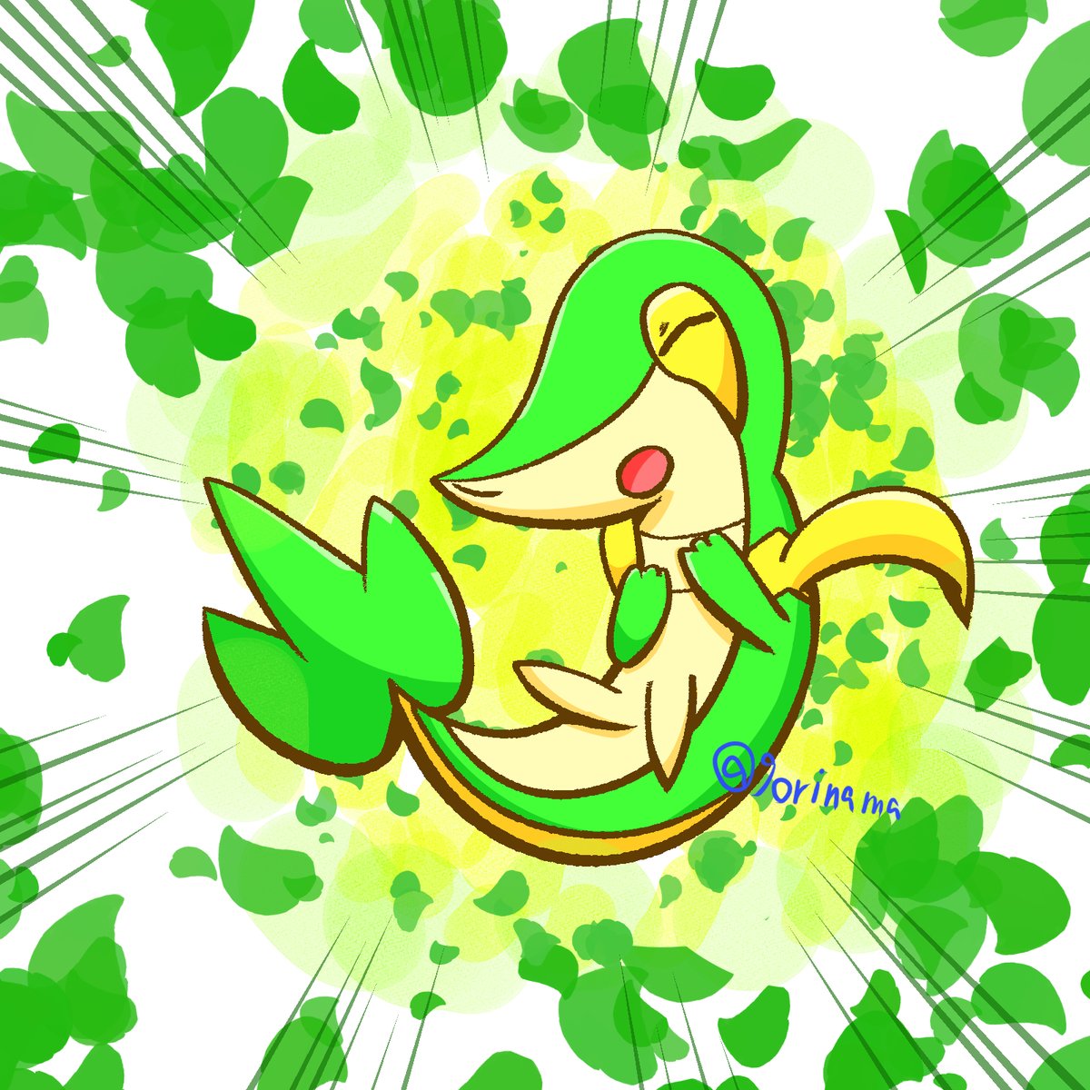 gorinama's tweet photo. 葉っぱカッターツタージャ。
#ポケモンイラスト https://t.co/6gxU9nZ0p0