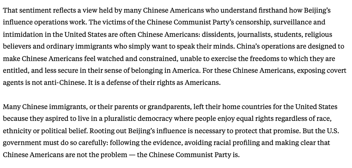 Yaqiu's tweet photo. In our @sfchronicle article, @audryewong  and I argue that countering CCP influence in the United States is essential to protecting the Chinese diaspora’s freedom and American democracy. https://t.co/95We5vPHBi