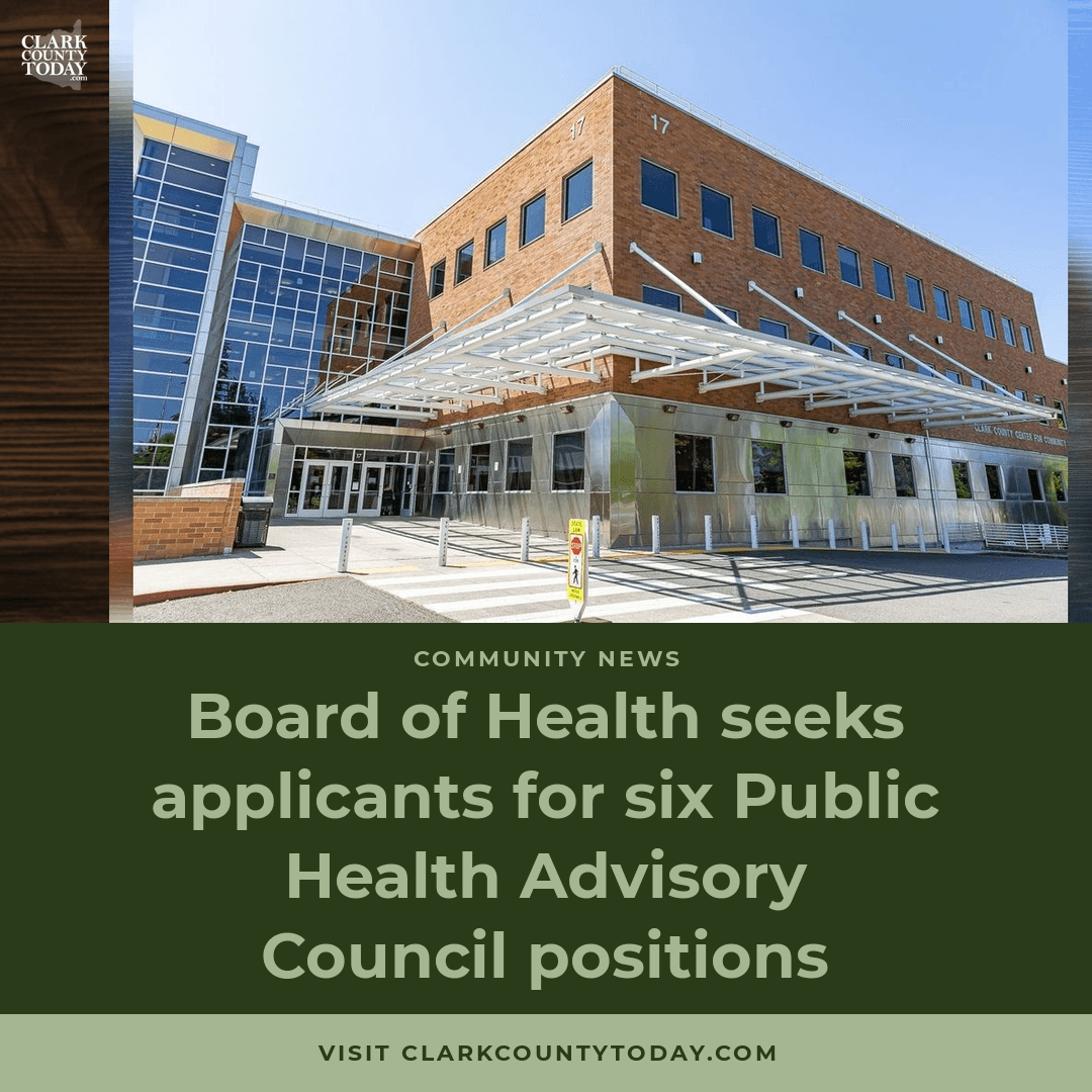 NewsFromCCT's tweet photo. Clark County's Board of Health has six volunteer openings on its Public Health Advisory Council. Deadline to apply is 5 p.m. Aug. 31, 2026. https://t.co/TSS3s0PQV5 #ClarkCounty #PublicHealth
📷 File photo https://t.co/HCHzRaj3xW