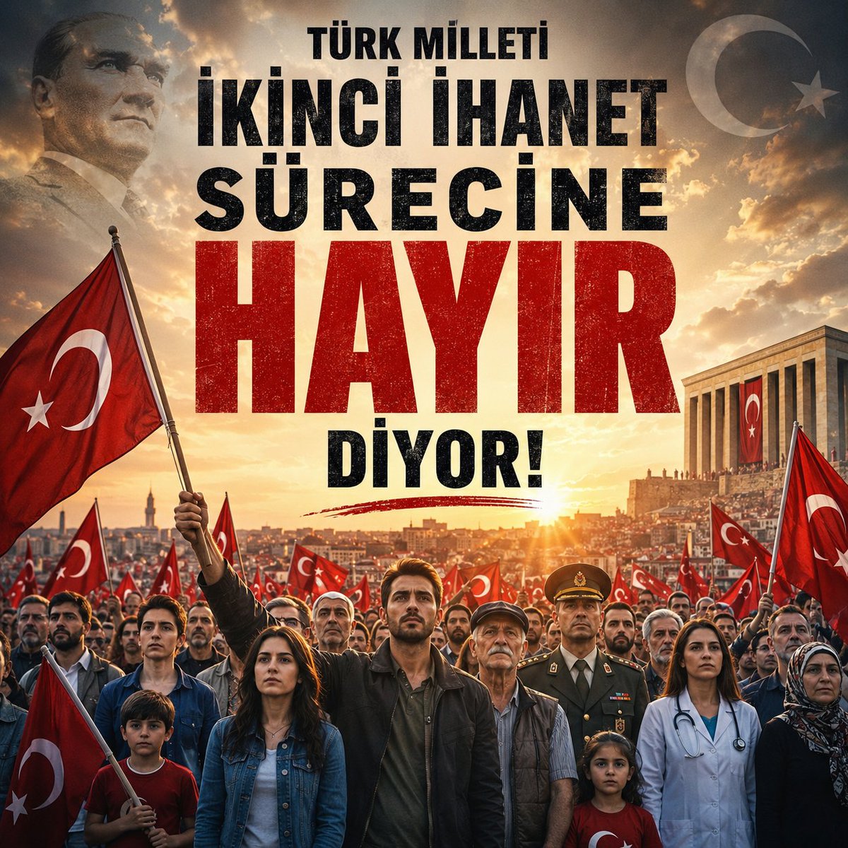 veliyandasoglu's tweet photo. Türk milleti geçmişte yaşananlardan ders çıkardı. Aynı hataların yeniden yapılmasına ve ülkenin geleceğinin belirsiz bir sürece sürüklenmesine HAYIR diyoruz.

Bu mesele siyaset üstüdür.

Vatanın ve milletin bekası söz konusu olduğunda susmayacağız.

🇹🇷 Türk milleti ikinci ihanet sürecine HAYIR diyor!