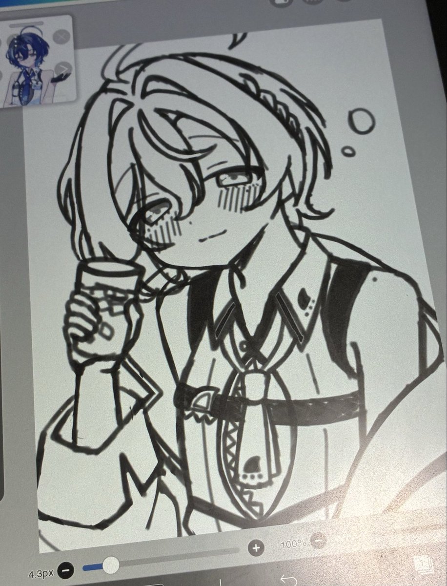 matcha_umama's tweet photo. よっぱっぱな先生を描いてる🍻 https://t.co/Rko0U1254l