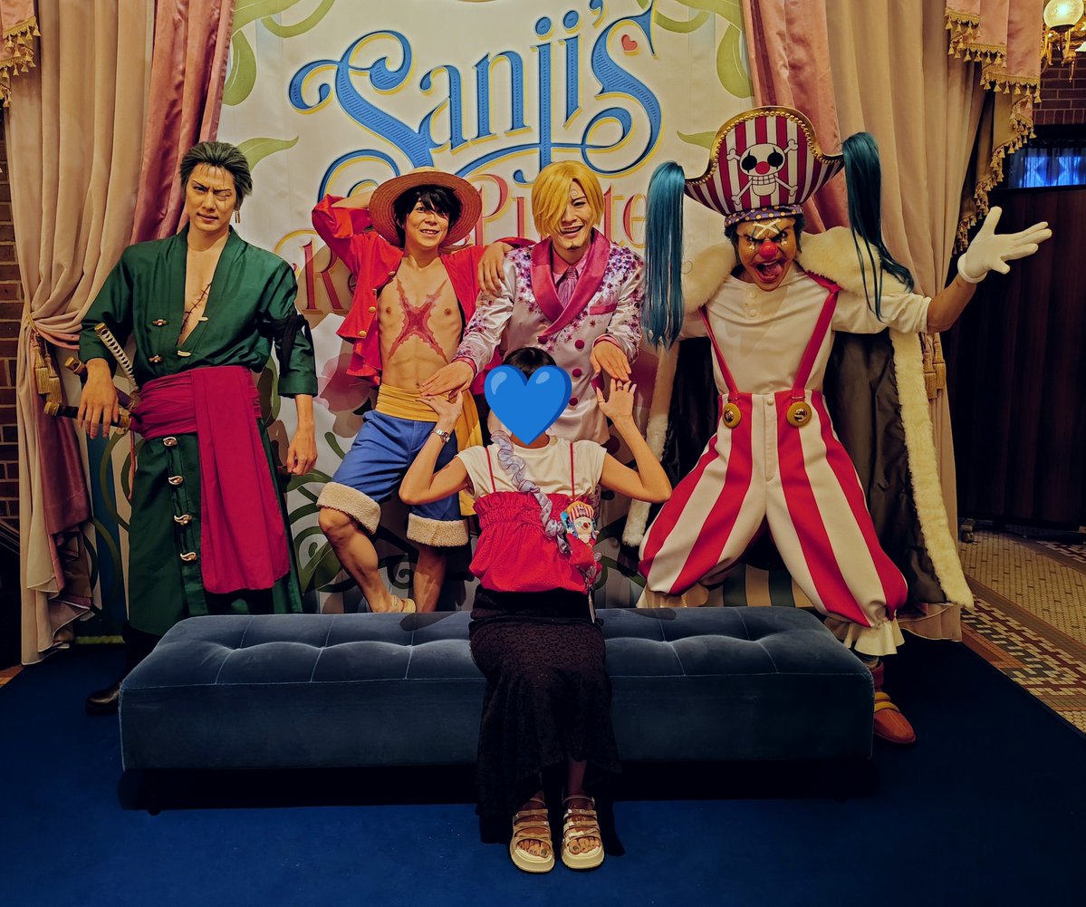 tumetumedream's tweet photo. 今年もサンレス来れました
運を使い果たしていないだろうか

私がワンピースを観るきっかけとなったバギーに会えて、誕生日当日にお祝いでき、しかもファンサをもらえる日が来るとは思わなかったので生きててよかったです😌

落ち着いたら動画の画像？上げようと思います

10月のプレショも楽しみです https://t.co/A3HDJh1U5l