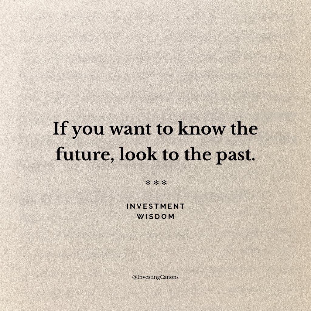 InvestingCanons's tweet photo. Charlie Munger: “There is no better teacher than history in determining the future.”

Technologies, businesses, &amp; policies change. People and their desires, fears, &amp; emotions don’t. Therein lies opportunity.

If you want to know the future, look to the past. https://t.co/wY9CKv3sOl