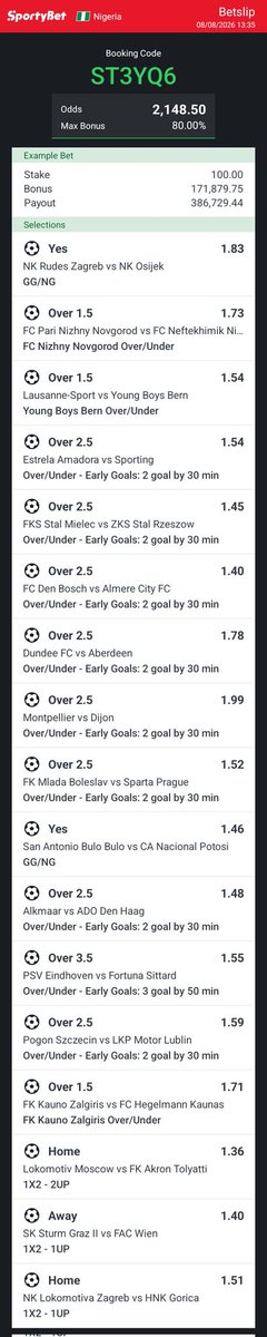 Stanleystat7's tweet photo. ST3YQ6
Boomluck
#betting
#sportybet https://t.co/kntSjbcqL4