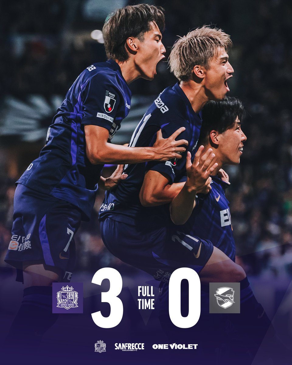 sanfrecce_SFC's tweet photo. ⏹️𝐅𝐔𝐋𝐋𝐓𝐈𝐌𝐄

🏆明治安田J1リーグ 第1節
🆚ジェフユナイテッド千葉
🔢3-0
⚽️中野就斗, 鈴木章斗, 川村拓夢

#sanfrecce #ONEVIOLET #Jリーグ https://t.co/FniRiDSPgq