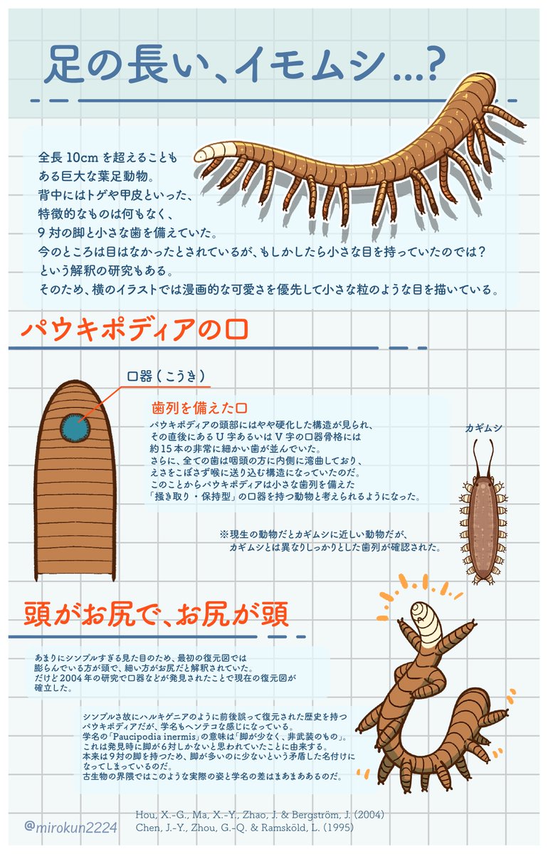 mirokunn2224's tweet photo. #Cambrian #illustration #paleoart #イラスト
特徴��ないことが特徴の葉足動物、パウキポディア!
だけど、知られざるエピソードがあるようで... https://t.co/fRFQWJbP6o