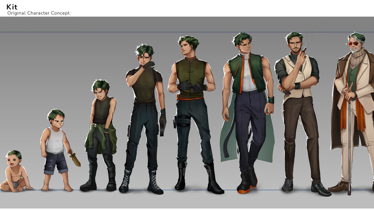 emilyrue_artis's tweet photo. ✦Character aging line-up reference sheet✦
Childhood to Adulthood!
#Kit #OriginalCharacter #OCDesign #CharacterSheet #ConceptArt #CharacterDevelopment #DigitalArt #FantasyCharacter #MaleCharacter #DigitalIllustration #ConceptArtist https://t.co/wqBxJakVyS