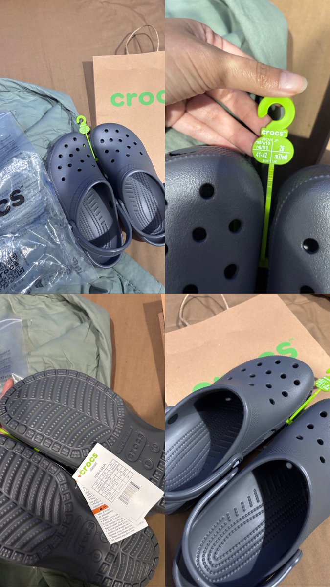 chaeryzyz's tweet photo. want to sale crocs new!! ukuran 41-42 atau W10 M8 warna abu tua🩶. belum pernah dipakai sama sekali ya guys ini buat cowoku cuman udah keburu putus:(((((( pricenya coba terserah kalian deh tapi yang masuk akal thankyouuu https://t.co/l0hidgEKRh