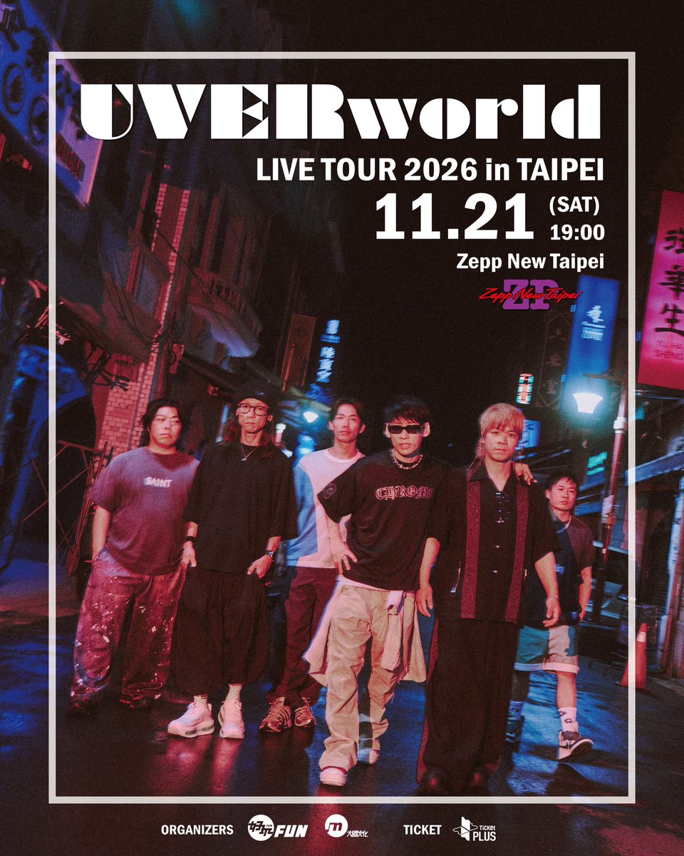 UVERworld_dR2's tweet photo. 2026.08.09 sat
CENTRAL26 at Zepp New Taipei

謝謝你們！
我們十一月再見！

>>>Setlist
Touch off
AVALANCHE
儚くも永久のカナシ
CORE PRIDE
NO MAP
PHOENIX AX
ODD FUTURE 
IMPACT
MMH
EN

>>>Playlist
https://t.co/50zY9CVJhQ

#UVERworld
#CENTRAL26 https://t.co/8D86boE6GO