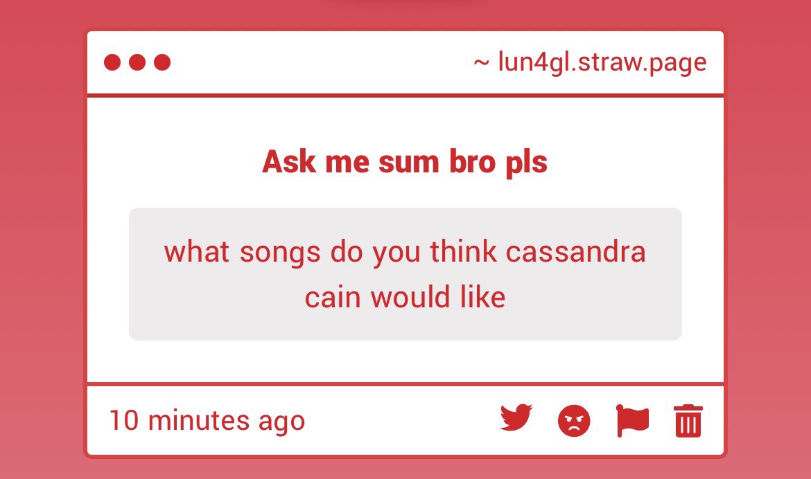 lzn4gl's tweet photo. i love you for this question. i think she’d like And One’s songs a lot (im biased), and I think she’d listen to a lot of classical, her siblings recs and whatever is popular due to wanting to fit in. i think she’d have a pretty varied taste. just listening to bs basically https://t.co/pELtvALgdM