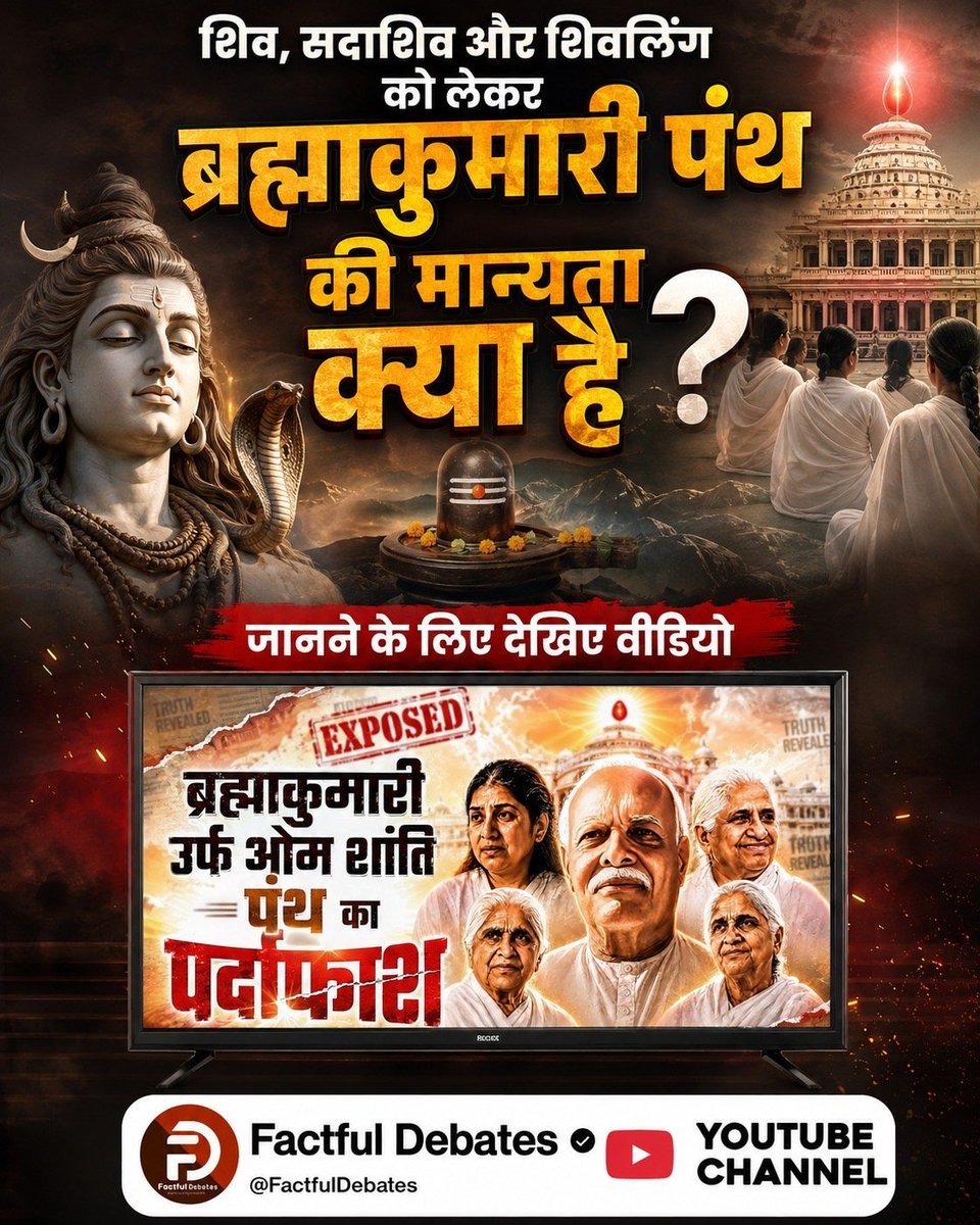 Real_Diksha's tweet photo. ब्रह्माकुमारी पंथ में नहीं है कोई भक्ति! ब्रह्माकुमारी पंथ का पूरा सच जानने के लिए देखिए वीडियो 

Om Shanti Panth Exposed
Watch Factful Debates YtChannel
#ब्रह्माकुमारीपंथ_का_पर्दाफाश https://t.co/UhRUZXfKRY