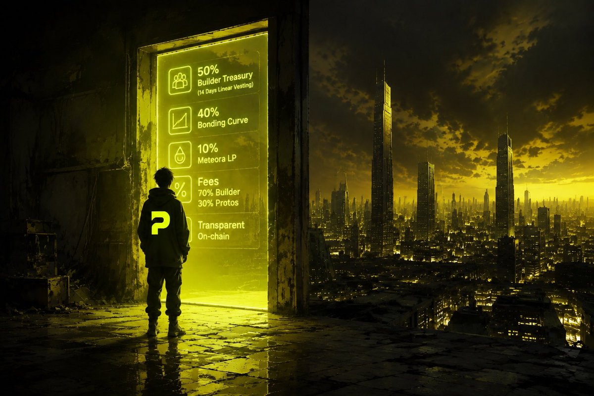 Protosfun's tweet photo. https://t.co/bP5KLps2gl 🧑‍💻

Build in public 👀

Launch your project. Own your upside.

Fund builders. Earn from their growth.

1B Supply 👇

50% Builder Treasury

14D Vesting

40% Bonding Curve

10% @MeteoraAG LP

Ideas become on-chain assets.

ICM on @solana 🫣 https://t.co/5WYrAV92aE