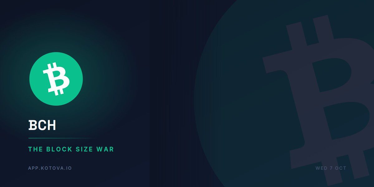 kotova_io's tweet photo. The 2017 block size war was never really about megabytes. It was about who gets to decide — miners, developers, or users running nodes.

Bitcoin Cash is what happened when that question got answered by leaving.

Swap BCH on Kotova X. https://t.co/uF407Vpulj