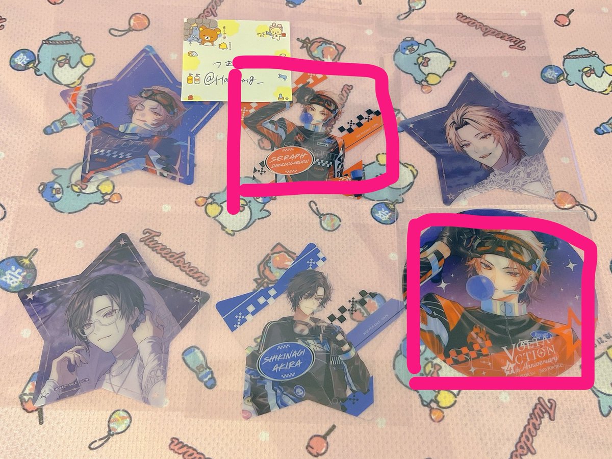 Hamgmg_'s tweet photo. @czdggl08 こんばんは、お返事ありがとうございます。現在交換可能なものが添付致しました画像のピンクで囲ったものとなります。お好きな方お選びいただきまして、2：2の交換をお願いいたします。 https://t.co/e3Xu4Muz0T