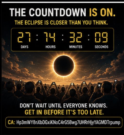 TotalityC0in's tweet photo. in 4 days the moon is going to blot out the sun over Europe

first total solar eclipse over the continent since 2006

somebody's tokenizing this. might as well be early

CA :Hp3mWY8nXbDGxiKNoC4rG5Bwg7UHRrHjyYAGMDTrpump https://t.co/TGr47qk03h