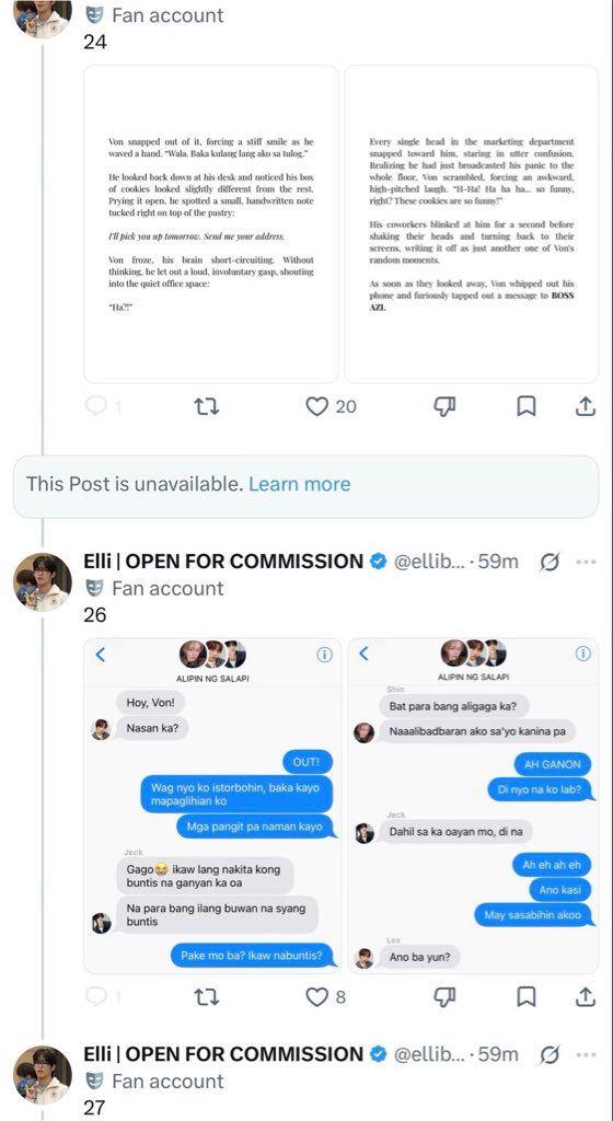 ellibyeol's tweet photo. —Quick Guide: How to View Unavailable Panels—

If a panel shows up as "This Post is unavailable" while you're reading, you can easily view it by using X's embed tool. Just follow these quick steps:

Step 1: Copy the Link of the Next Panel
 ⤷ Locate the panel immediately after the unavailable one (for example, if Panel 25 is missing/unavailable, look at Panel 26).
⤷ Tap the Share/Copy Link button on that working panel to copy its URL.

Step 2: Go to Publish X
 ⤷ Open your browser and go to: https://t.co/5xAVpjOj4e

Step 3: Paste and Load
 ⤷ Paste the link of the working panel into the text box on the Publish X page and hit enter/load.

Step 4: Read the Missing Panel
⤷ The embed tool will display the thread/post block, allowing you to see the unavailable panel right above it without waiting!

📌 Note: I will still continue to post the unavailable panels separately whenever possible! However, you can use this trick as an alternative if you are in a rush, or if you aren't able to check the separate updates in time. Enjoy reading!