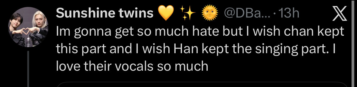 riceflourbundle's tweet photo. @DBaybez please read your post again… you want seungmin’s 2 LINES for han and chan. i see chan as someone who’s great producer composer btw you literally said you’re gonna get so much hate from ur post and when we actually hate ur post u think we are weird 😭 lmao https://t.co/UzOWLFoD6C